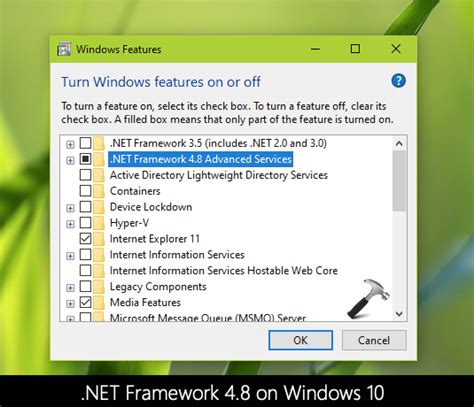 what version of .net framework comes with windows 10