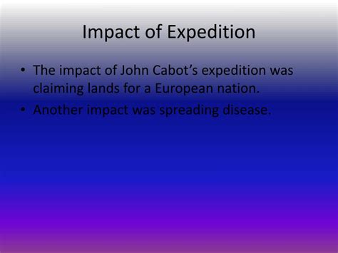what was john cabot's impact