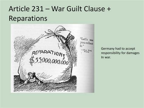 what was the war guilt clause / article 231