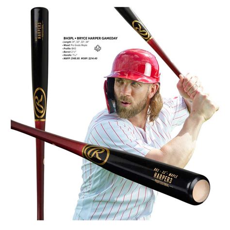 Rawlings Bryce Harper Wood Baseball Bat BH3PL Baseball Bargains