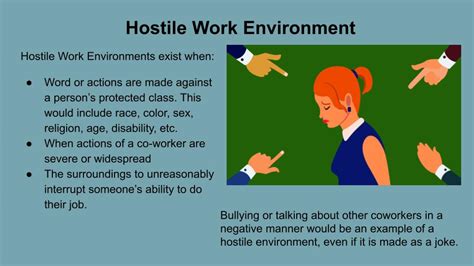what would be an example of a hostile work environment