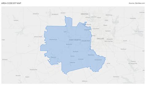 what zip code is 817 area code