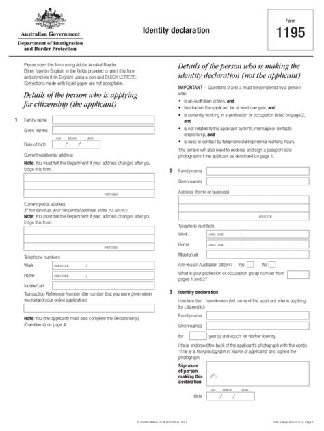 Types of contracts Form 1195 identity declaration documents