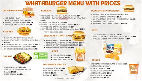Whataburger Menu Hewitt Tx