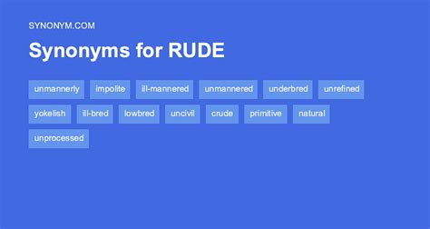 whats another word for mean or rude