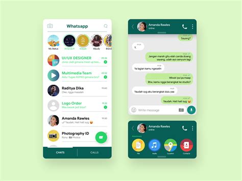 WhatsApp Concept (Flat Design) Interface design, Web