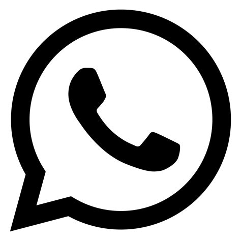 whatsapp logo black and white png
