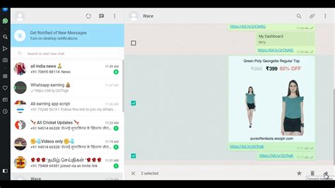 whatsapp messages on web