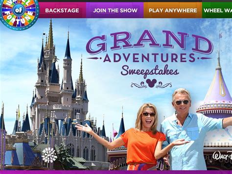 Wheel of Fortune Disney Grand Adventures Sweepstakes April 3 7 2017