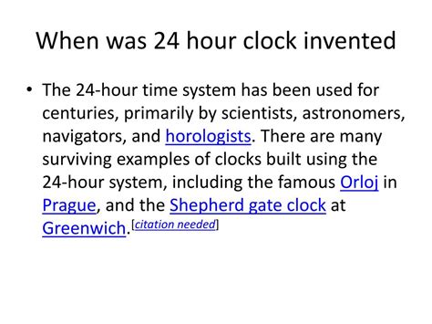 When 24 Hour Clock Invented