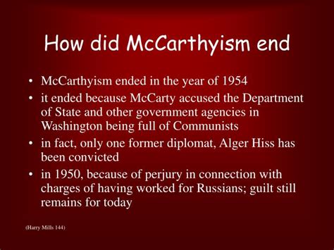 when did mccarthyism end