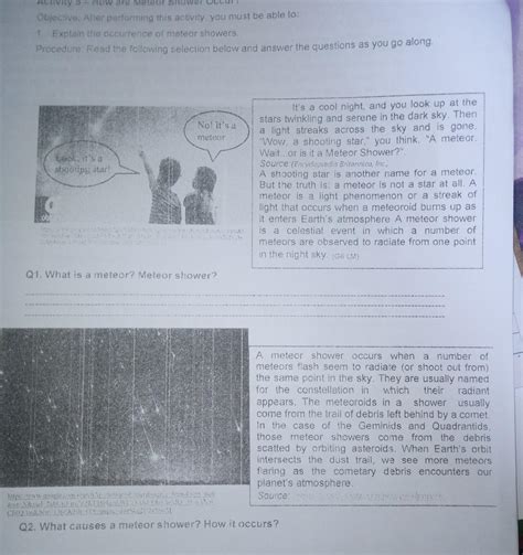 When Does A Meteor Shower Occurs Brainly