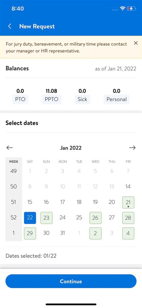 when does ppto reset walmart