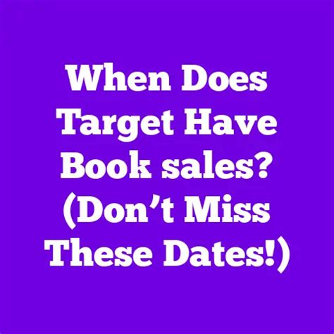 When Does Target Do Book Sales