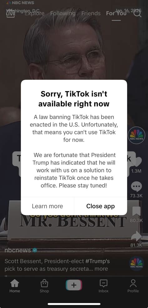 when does tiktok get banned