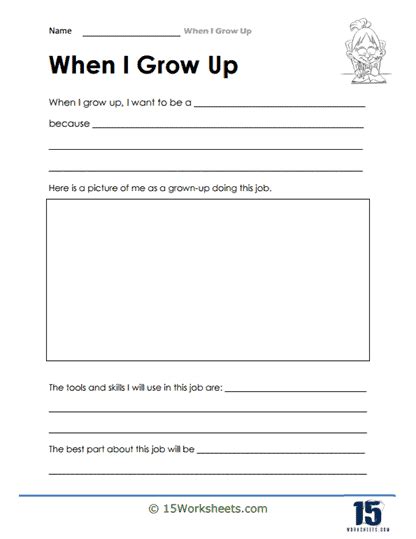when i grow up worksheet 4th grade
