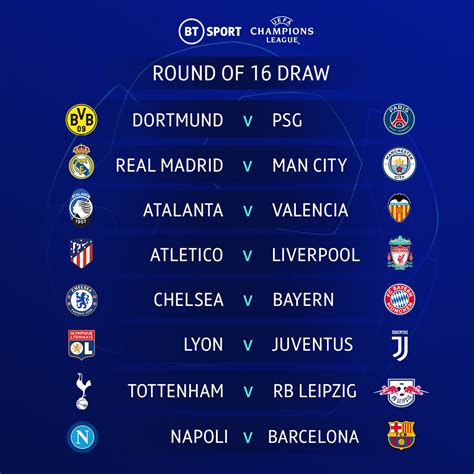 when is champions league last 16 draw