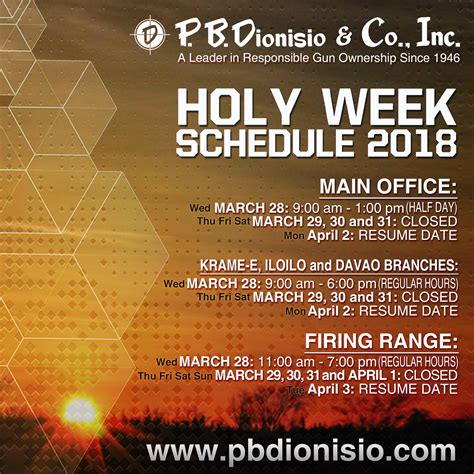 when is holy week holiday