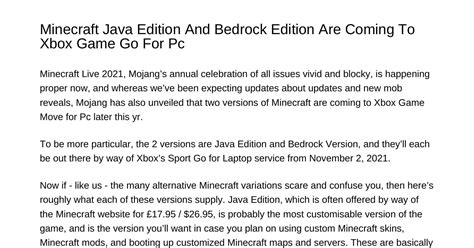 When Is Java Coming To Xbox