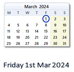 when is march 1 2024