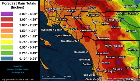when is rain expected in san diego