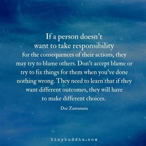 when someone doesn't accept responsibility