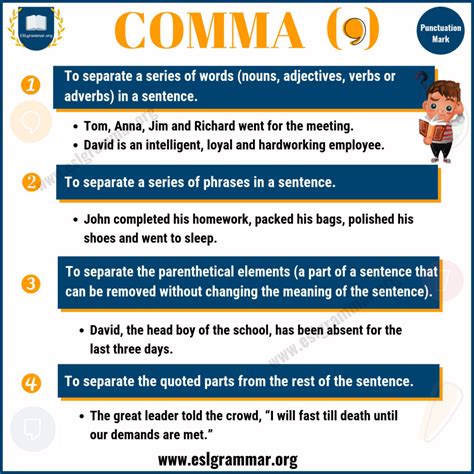 when to use a comma in english