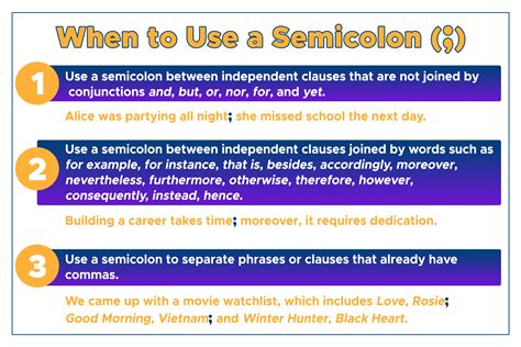 when to use a semicolon example