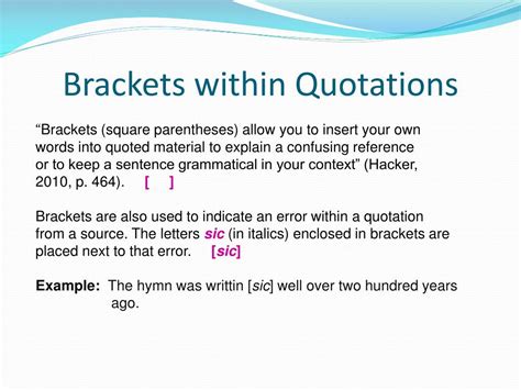 When To Use Brackets In A Quote