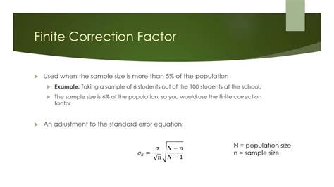 when to use finite population correction