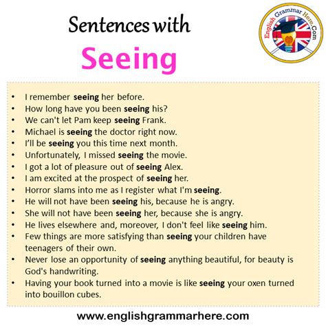 when to use see and seeing