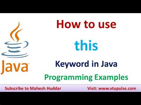 When To Use The This Keyword In Java
