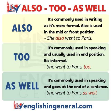 when to use too or also in a sentence