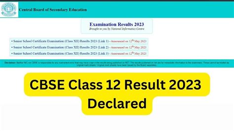 when was 12th result 2023 declared