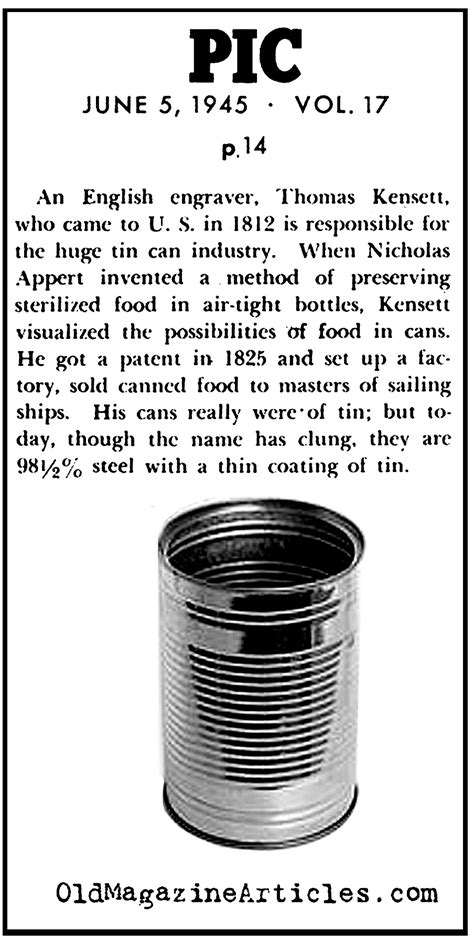 When Was A Tin Can Invented