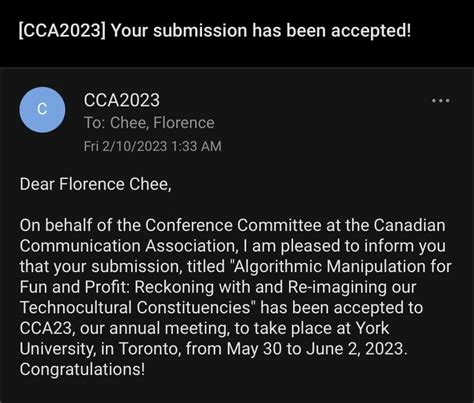 when will notifications be out on aaos acceptance