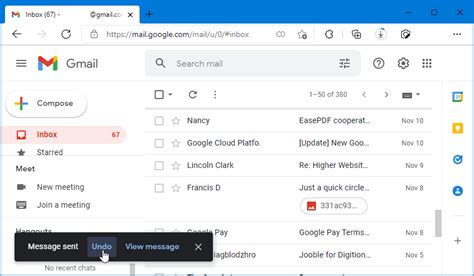 when you delete a gmail message does it unsend