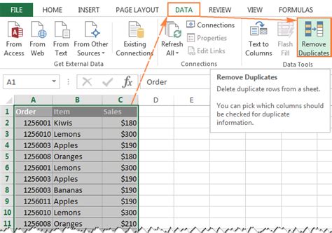 when you remove duplicates in excel does it keep one