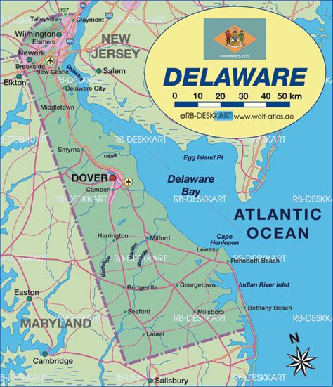 Where Is Delaware On The Map Of The United States