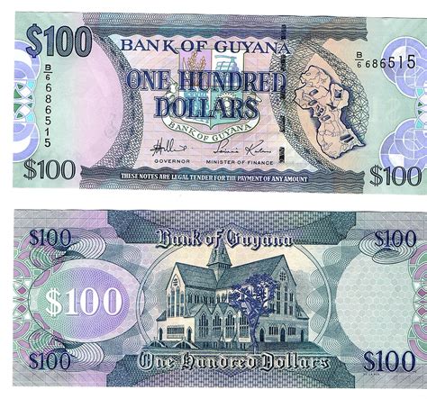 100 Dollars ND (1989), 1989; 1992 (ND) Issue Guyana Banknote 3456