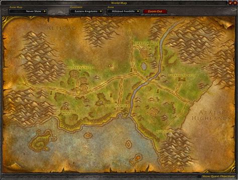 where is hillsbrad foothills in wow