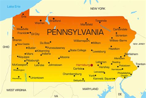 Where Is Pennsylvania On The Usa Map