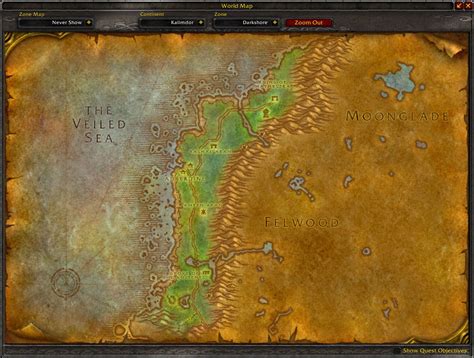where is the darkshore wow