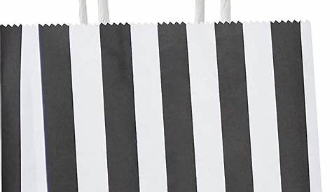 Where To Buy Black And White Striped Gift Bags Wholesale Luxury Cusm Kraft Paper