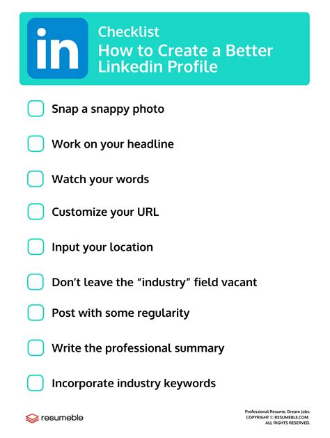 Professional Linkedin Profile A Checklist of 17 MustHave Items
