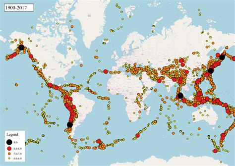 where are earthquakes located on the map