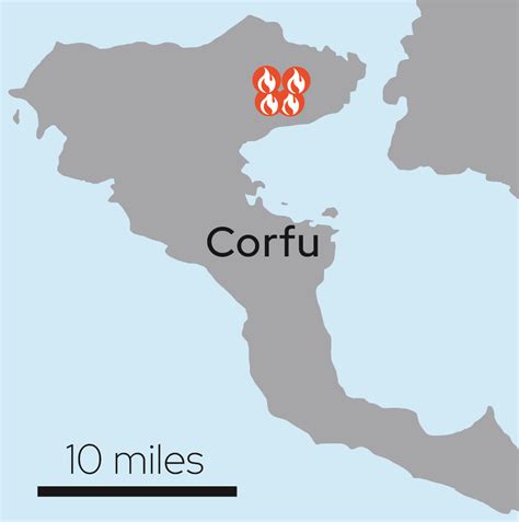 where are the wildfires in corfu