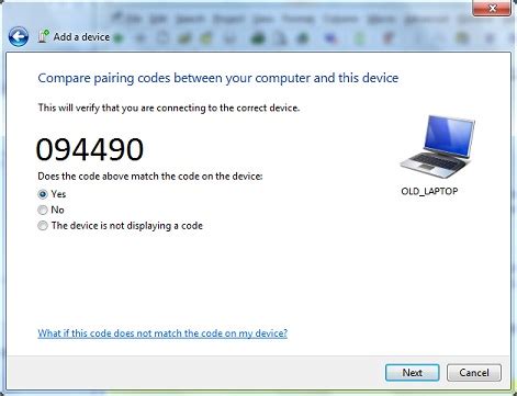 where do you enter the pairing code on a device