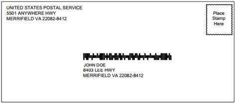 where does a mail code go on an envelope