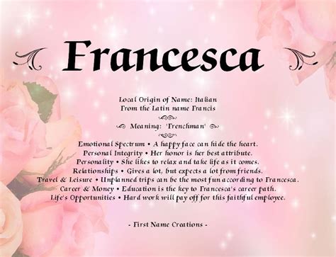 where does the name francesca come from
